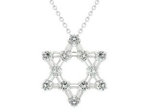 CZ Star Of David Pendant - P11298RS-C01 CZ Star Of David Pendant - P11298RS-C01