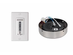 Monte Carlo MCRC3RPN Hard-wired wall remote control, receiver, white-almond switch plates. POLISHED NICKEL receiver hub Monte Carlo MCRC3RPN Hard-wired wall remote control, receiver, white-almond switch plates. POLISHED NICKEL receiver hub