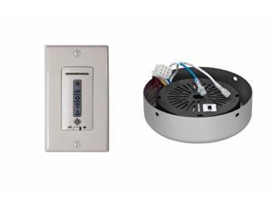 Monte Carlo MCRC4RBP Hard-wired wall remote control, receiver, white-almond switch plates. BRUSHED PEWTER receiver hub Monte Carlo MCRC4RBP Hard-wired wall remote control, receiver, white-almond switch plates. BRUSHED PEWTER receiver hub