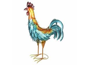 Exhart 53275 30 in. Rooster Statue withmetal feathers Exhart 53275 30 in. Rooster Statue withmetal feathers