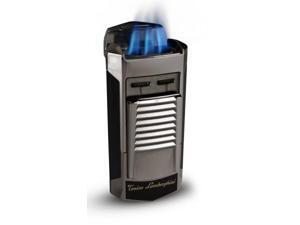 Tonino Lamborghini TTR009000 Tonino Lamborghini Sepang Metallic Gun and Black Triple Torch Flame Lighter Tonino Lamborghini TTR009000 Tonino Lamborghini Sepang Metallic Gun and Black Triple Torch Flame Lighter