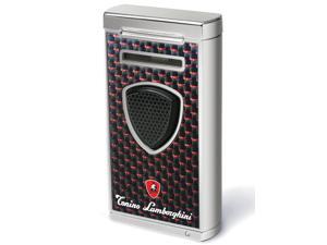 Tonino Lamborghini TTR005021 Tonino Lamborghini Pergusa Black And Red Carbon Fiber Torch Flame Lighter Tonino Lamborghini TTR005021 Tonino Lamborghini Pergusa Black And Red Carbon Fiber Torch Flame Lighter