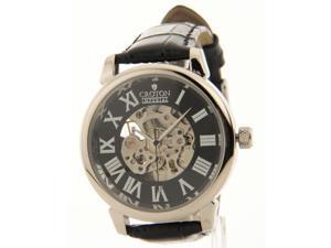 Croton Croton Mens Imperial Black Leather Skeleton Automatic Watch C1331072BSSL Croton Croton Mens Imperial Black Leather Skeleton Automatic Watch C1331072BSSL