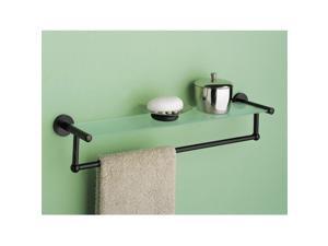 Neu Home 16906 Oil Rubbed Glass Shelf with Towel Bar Black Neu Home 16906 Oil Rubbed Glass Shelf with Towel Bar Black