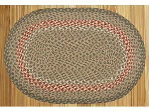 Capitol Earth Rugs 03-009 Green-Burgundy Jute Braided Rug Capitol Earth Rugs 03-009 Green-Burgundy Jute Braided Rug