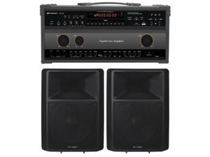 Emerson DV124 Professional CDG-MP3G Karaoke System with 450W Amp, Record Function and 300W 2-Way Speakers with 12 in. Woofer Emerson DV124 Professional CDG-MP3G Karaoke System with 450W Amp, Record Function and 300W 2-Way Speakers with 12 in. Woofer