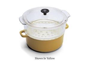 World Cuisine A1746224 4 Qt Red Cast Iron Steamer World Cuisine A1746224 4 Qt Red Cast Iron Steamer