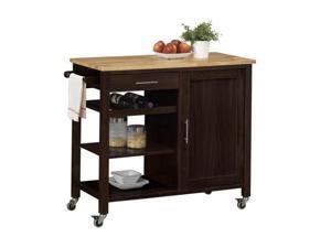 4D Concepts 53653 Calgary Cart with Wood top - Wenge and Natural 4D Concepts 53653 Calgary Cart with Wood top - Wenge and Natural
