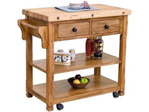 Sunny Designs 2178RO Sedona Buthcer Block Kitchen Island Cart in Rustic Oak Sunny Designs 2178RO Sedona Buthcer Block Kitchen Island Cart in Rustic Oak