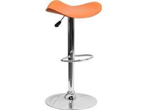Flash Furniture Contemporary Orange Vinyl Adjustable Height Bar Stool with Chrome Base Flash Furniture Contemporary Orange Vinyl Adjustable Height Bar Stool with Chrome Base