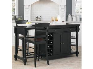 Home Styles 5012-948 Grand Torino Kitchen Island & Two Stools - Black-Rustic Cherry Home Styles 5012-948 Grand Torino Kitchen Island & Two Stools - Black-Rustic Cherry