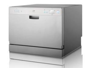 SUNPENTOWN SD-2202S SPT 6 Place Setting Silver Countertop Dishwasher with Delay Start SUNPENTOWN SD-2202S SPT 6 Place Setting Silver Countertop Dishwasher with Delay Start