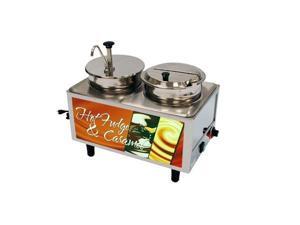Benchmark USA 51073H Hot Fudge-Caramel Warmer 1 Pump,1 Lid-Ladle - 2 boxes Benchmark USA 51073H Hot Fudge-Caramel Warmer 1 Pump,1 Lid-Ladle - 2 boxes