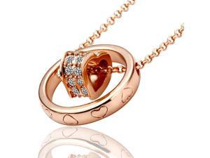 I. M. Jewelry N028 Cecile Heart 18K Gold Plated Rhinestone Pendant Necklace - Rose Gold I. M. Jewelry N028 Cecile Heart 18K Gold Plated Rhinestone Pendant Necklace - Rose Gold