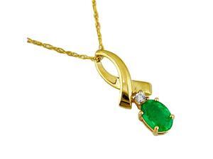 Jewelry Castle 15-104-YGN 14K Yellow Gold Diamond and Emerald Necklace Jewelry Castle 15-104-YGN 14K Yellow Gold Diamond and Emerald Necklace