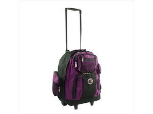 Transworld 738131-PUR Roll-Away Deluxe Rolling Backpack, Purple Transworld 738131-PUR Roll-Away Deluxe Rolling Backpack, Purple