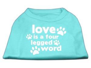 Mirage Pet Products 51-119 MDAQ Love is a Four Leg Word Screen Print Shirt Aqua Med - 12 Mirage Pet Products 51-119 MDAQ Love is a Four Leg Word Screen Print Shirt Aqua Med - 12