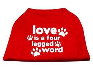 Mirage Pet Products 51-119 MDRD Love is a Four Leg Word Screen Print Shirt Red Med - 12 Mirage Pet Products 51-119 MDRD Love is a Four Leg Word Screen Print Shirt Red Med - 12