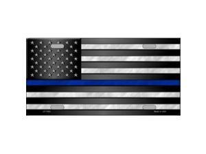Police Officer Thin Blue Line On U.S. Flag License Plate Police Officer Thin Blue Line On U.S. Flag License Plate