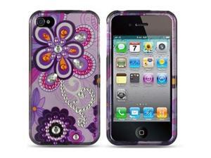 DreamWireless IP-SDAIP4PPLACE Apple iPhone 4S & iPhone 4 Compatible Spot Diamond Case - Purple Lace DreamWireless IP-SDAIP4PPLACE Apple iPhone 4S & iPhone 4 Compatible Spot Diamond Case - Purple Lace