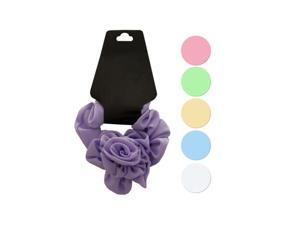 Bulk Buys BI627-96 Pastel Hair Twister With Ruffle Rose Accent Bulk Buys BI627-96 Pastel Hair Twister With Ruffle Rose Accent