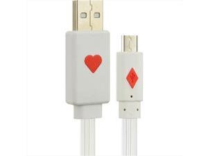 DreamWireless DCMUSB-TKNE-WT Mirco Usb Twinkling Neon Lights Flat Cable - White DreamWireless DCMUSB-TKNE-WT Mirco Usb Twinkling Neon Lights Flat Cable - White