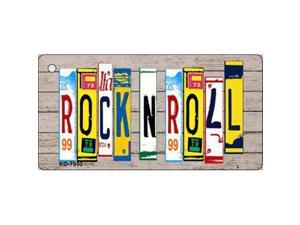 Smart Blonde KC-7950 Rock N Roll Wood License Plate Art Novelty Key Chain Smart Blonde KC-7950 Rock N Roll Wood License Plate Art Novelty Key Chain
