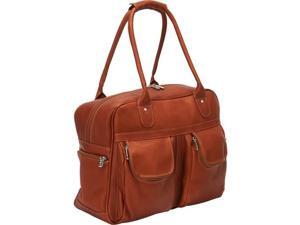 Piel Leather 3016 Multi - Pocket Satchel - Saddle Piel Leather 3016 Multi - Pocket Satchel - Saddle