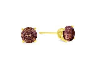 SuperJeweler 14K 0.75 Ct. Brown Diamond Stud Earrings - Yellow Gold SuperJeweler 14K 0.75 Ct. Brown Diamond Stud Earrings - Yellow Gold