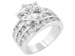 Kate Bissett R05629R-C01-10 Genuine Rhodium Plated Classic Round CZ Engagement Ring Featuring 4 Row Channel Set Shoulders in Silvertone- Size 10 Kate Bissett R05629R-C01-10 Genuine Rhodium Plated Classic Round CZ Engagement Ring Featuring 4 Row Channel Set Shoulders in Silvertone- Size 10