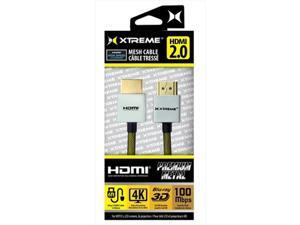 Xtreme Cables 94146 6 ft. Premium Metal Mesh Braided HDMI Cable - Black Xtreme Cables 94146 6 ft. Premium Metal Mesh Braided HDMI Cable - Black