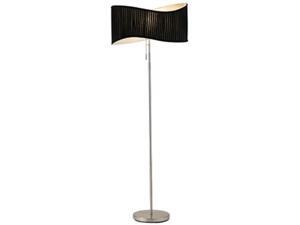 Adesso 3606 Symphony Transitional Floor Lamp - Satin Steel With Black Shade Adesso 3606 Symphony Transitional Floor Lamp - Satin Steel With Black Shade