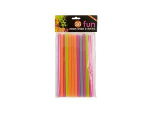 Bulk Buys HW657-96 Neon Wide Fun Straws Bulk Buys HW657-96 Neon Wide Fun Straws