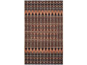 Safavieh KNY609A-7SQ Kenya Hand Knotted Square Rug, Orange - Black, 7 x 7 ft. Safavieh KNY609A-7SQ Kenya Hand Knotted Square Rug, Orange - Black, 7 x 7 ft.