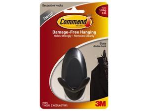 3M 17087S Medium Double Hook, Slate 3M 17087S Medium Double Hook, Slate