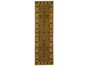 Safavieh HG343A-220 2 ft. - 3 in. x 20 ft. Runner, Traditional Heritage Green And Gold Hand Tufted Rug Safavieh HG343A-220 2 ft. - 3 in. x 20 ft. Runner, Traditional Heritage Green And Gold Hand Tufted Rug