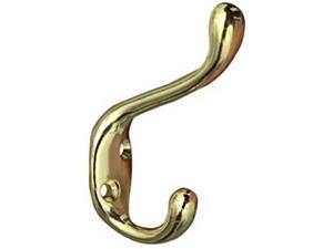 Stanley N248-229 Heavy Duty Bright Brass Coat & Hat Hook Stanley N248-229 Heavy Duty Bright Brass Coat & Hat Hook