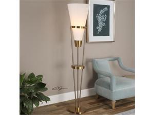 Uttermost 28892-1 Bergolo Brushed Brass Floor Lamp Uttermost 28892-1 Bergolo Brushed Brass Floor Lamp