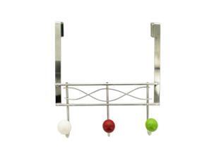 Bulk Buys OD910-24 Over The Door Hook Rack With Ceramic Ball Accents Bulk Buys OD910-24 Over The Door Hook Rack With Ceramic Ball Accents