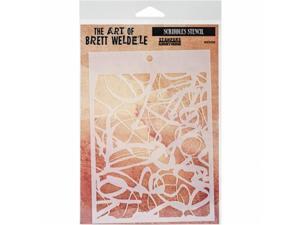 Stampers Anonymous BWS-5 Brett Weldele Stencil Collection 6.5 x 4.5 in. - Scribbles Stampers Anonymous BWS-5 Brett Weldele Stencil Collection 6.5 x 4.5 in. - Scribbles