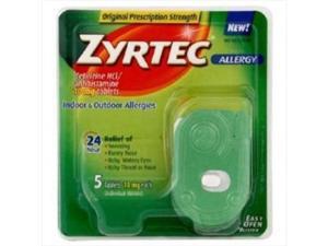 Zyrtec Allergy, Original Prescription Strength, 10 mg, 5 Tablets Zyrtec Allergy, Original Prescription Strength, 10 mg, 5 Tablets