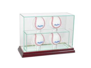 Perfect Cases 4UPBSB-C 4 Upright Baseball Display Case, Cherry Perfect Cases 4UPBSB-C 4 Upright Baseball Display Case, Cherry
