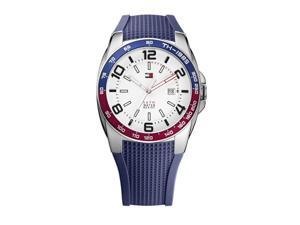 Tommy Hilfiger 1790885 Mens Stainless Steel Case Blue Silicone Strap Watch With White Dial Tommy Hilfiger 1790885 Mens Stainless Steel Case Blue Silicone Strap Watch With White Dial