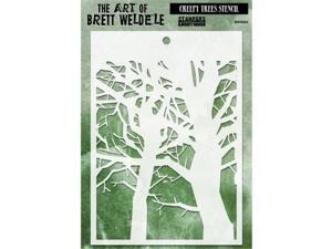 Stampers Anonymous BWS-4 Brett Weldele Stencil Collection 6.5 x 4.5 in. - Creepy Trees Stampers Anonymous BWS-4 Brett Weldele Stencil Collection 6.5 x 4.5 in. - Creepy Trees