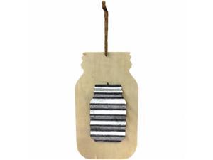 Darice 91-0044M Unfinished Wood Shape With Corrugated Metal - Mason Jar Darice 91-0044M Unfinished Wood Shape With Corrugated Metal - Mason Jar