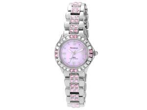 Armitron 75-3689PMSV Womens Pink Dial Watch With Pink And White Crystals Around Bezel, Silvertone bracelet Armitron 75-3689PMSV Womens Pink Dial Watch With Pink And White Crystals Around Bezel, Silvertone bracelet