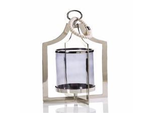 Zodax IN-5623 Nautical Aluminum And Glass Rope Handle Hurricane Zodax IN-5623 Nautical Aluminum And Glass Rope Handle Hurricane
