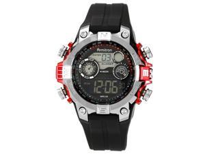 Armitron 40-8251RED Mens Black Case Watch With Red Black Strap LCD Display Armitron 40-8251RED Mens Black Case Watch With Red Black Strap LCD Display
