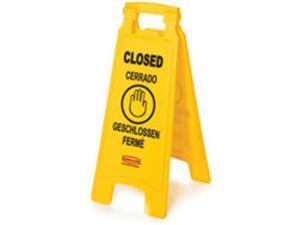 Rubbermaid Commercial Products 611278YEL Floor Sign With Multi-Lingual Closed Imprint, 2 Sided Rubbermaid Commercial Products 611278YEL Floor Sign With Multi-Lingual Closed Imprint, 2 Sided