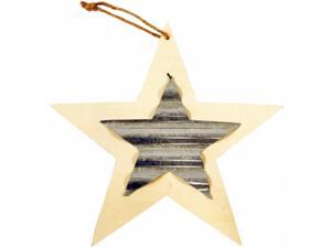 Darice 91-0044S Unfinished Wood Shape With Corrugated Metal - Star Darice 91-0044S Unfinished Wood Shape With Corrugated Metal - Star